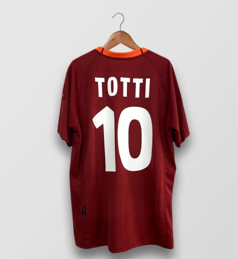 2000-01 Roma Retro Home Kit Soccer Jersey Totti #10